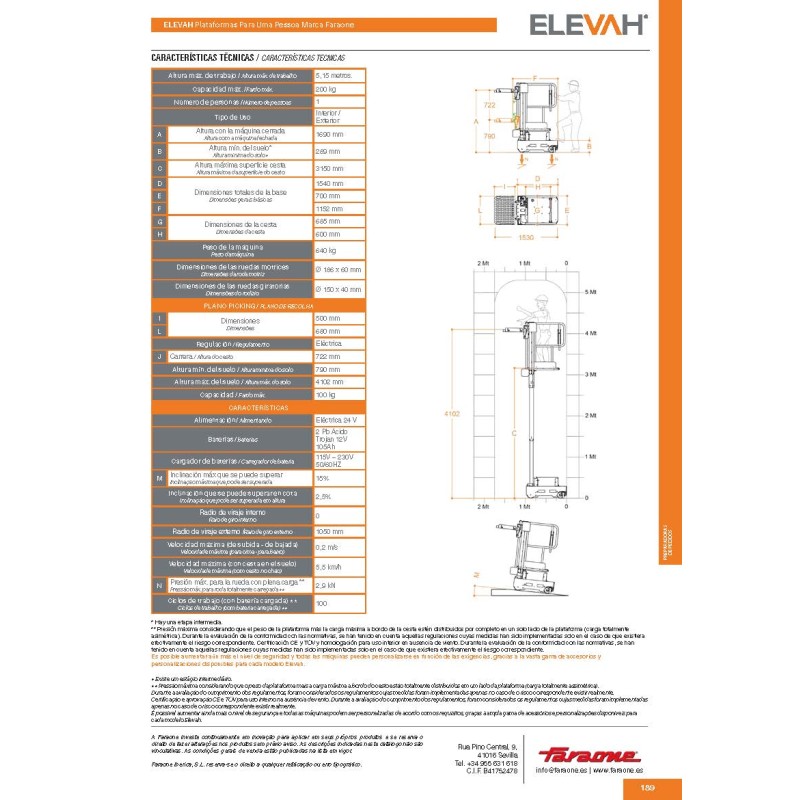 Elevador de picking individual 5 Move - altura de trabalho de 5,15 m