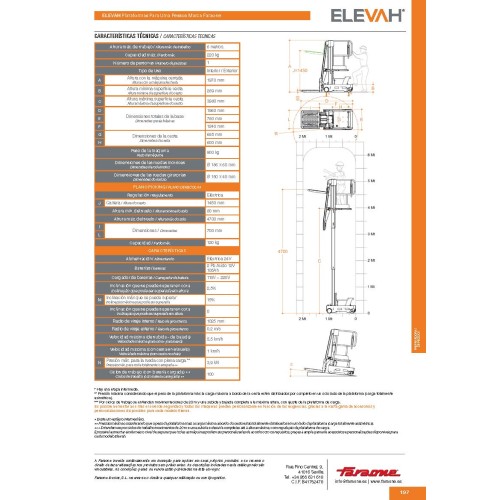 Elevador de picking individual 6 TFL - altura de trabalho de 6 m