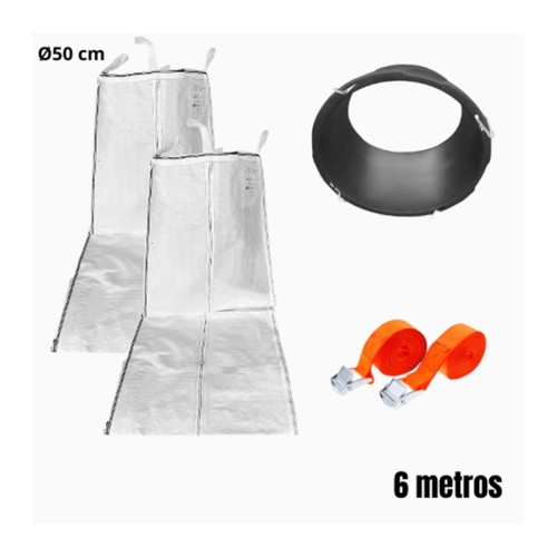 Kit conduto de entulho flexível - Ø50 cm e 6 metros