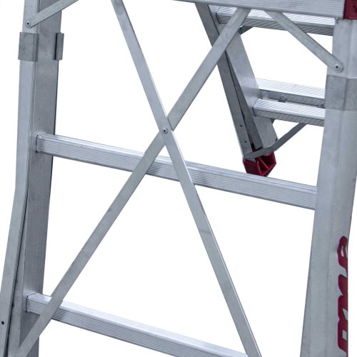 Escalera plegable regulable en altura 5 peldaños PLS-COMPACT 5
