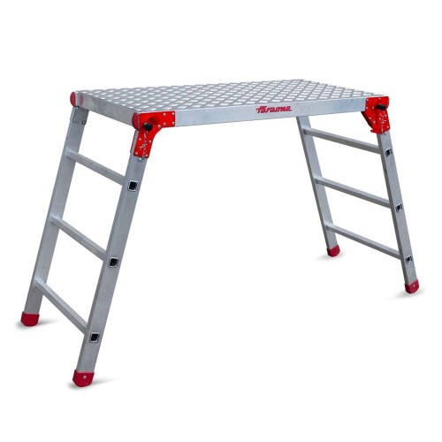 Plataforma plegable aluminio para uso profesional 4 peldaños PLAF4 Faraone