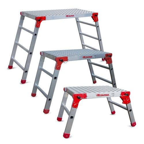 Plataforma plegable aluminio para uso profesional 4 peldaños PLAF4 Faraone