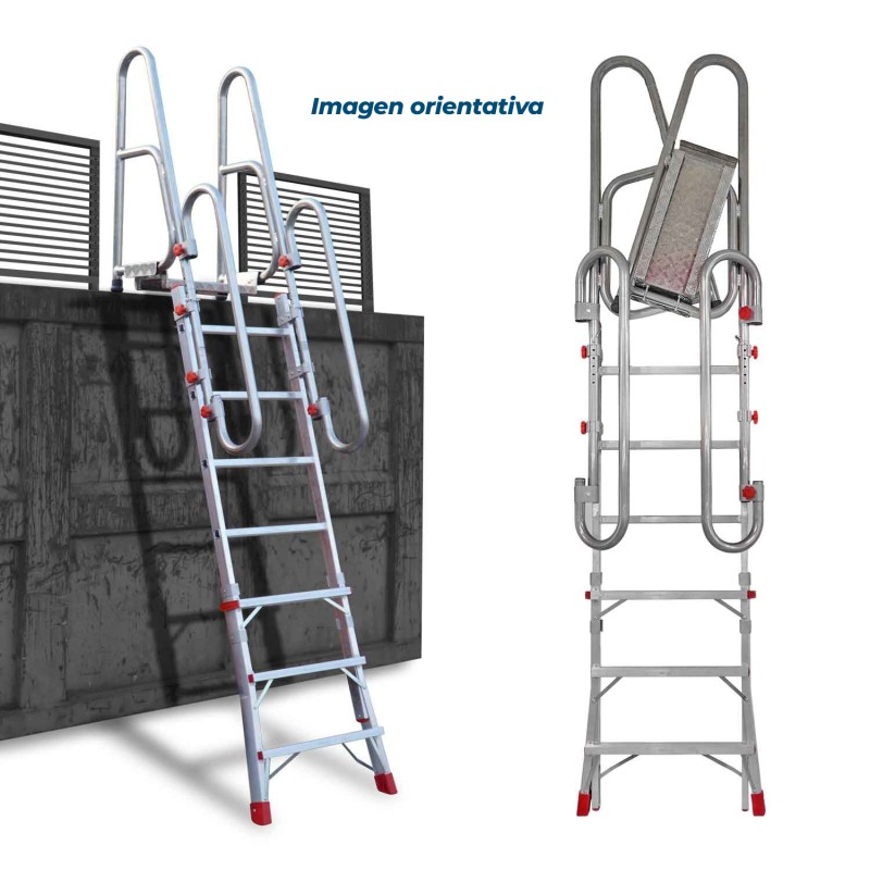 Escada dobrável para camião SCRT 3+6 com altura ajustável