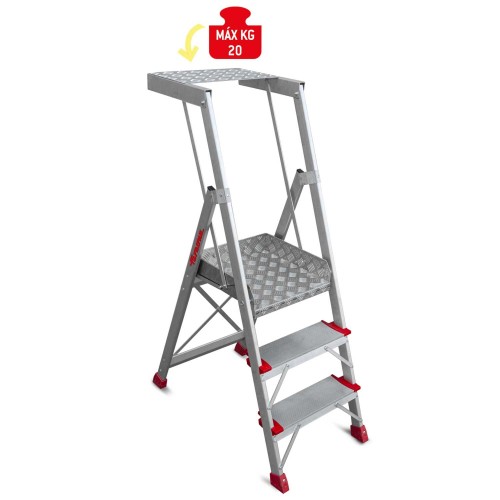 Escalera de aluminio PL-PICK para tareas de picking en almacenes