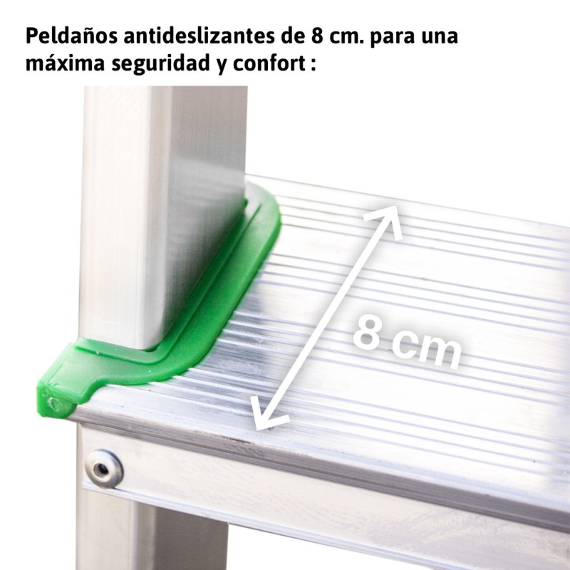 Escalera de tijeras en aluminio de 6 peldaños ESCALIBUR