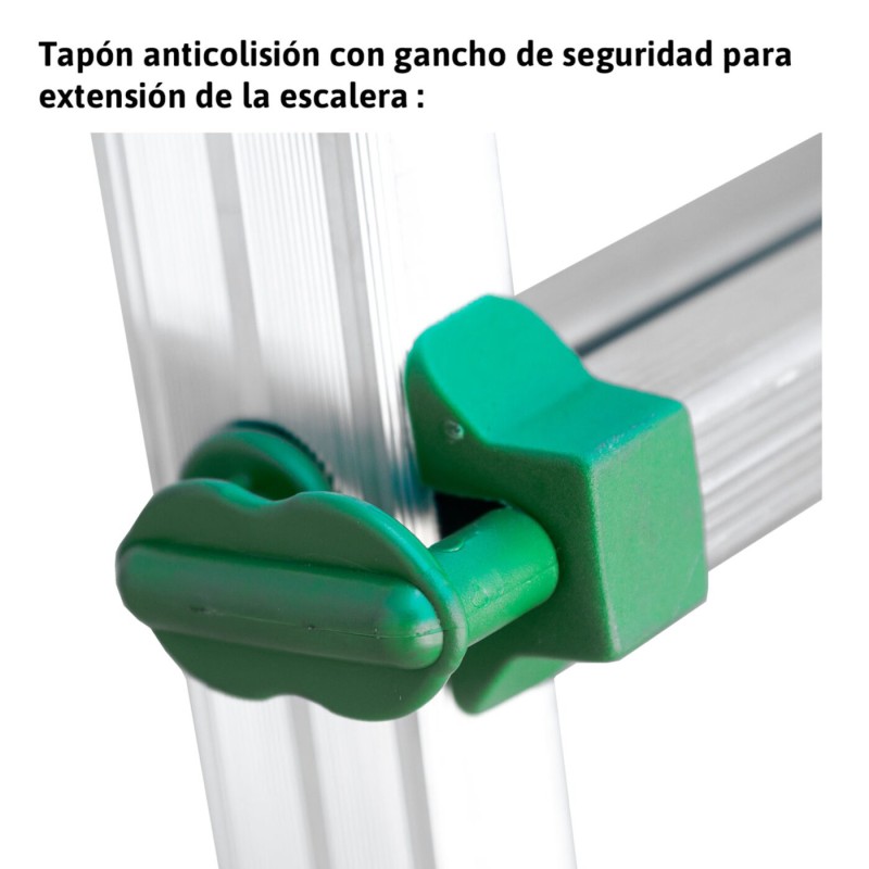 Escalera telescópica aluminio 4x4 bricolaje trabajo en desnivel Escalibur con estabilizador