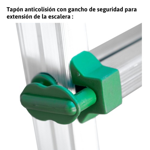Escalera telescópica aluminio 4x4 bricolaje trabajo en desnivel Escalibur con estabilizador