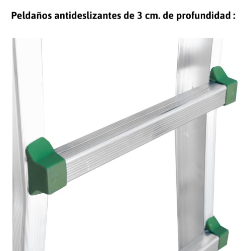 Escalera telescópica aluminio 4x4 bricolaje trabajo en desnivel Escalibur con estabilizador