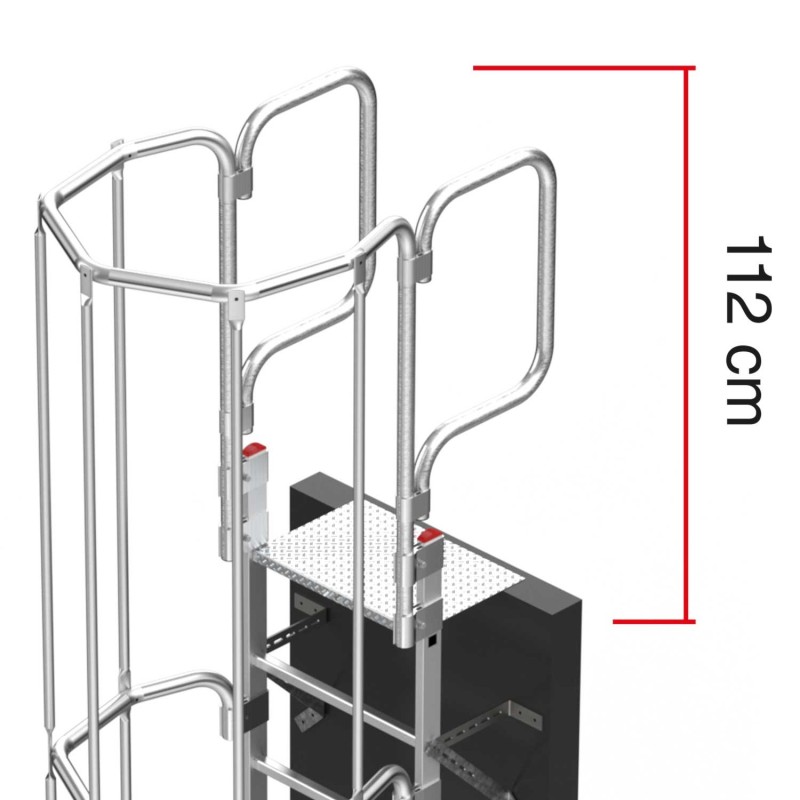 Escada de segurança vertical com gaiola e patamar SVS1 Faraone