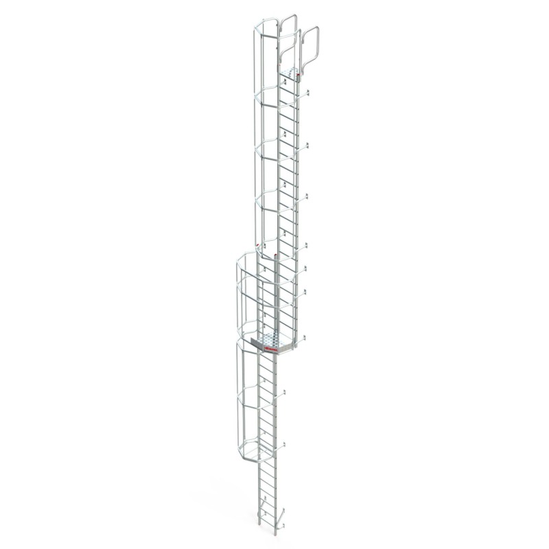 Escada de segurança vertical com gaiola e patamar SVS1 Faraone