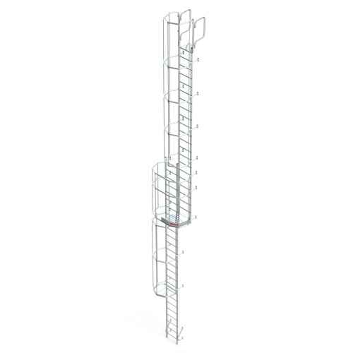 Escada de segurança vertical com gaiola e patamar SVS1 Faraone