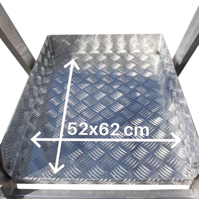 Escada de armazém em alumínio para uso intensivo 6 degraus SMT150
