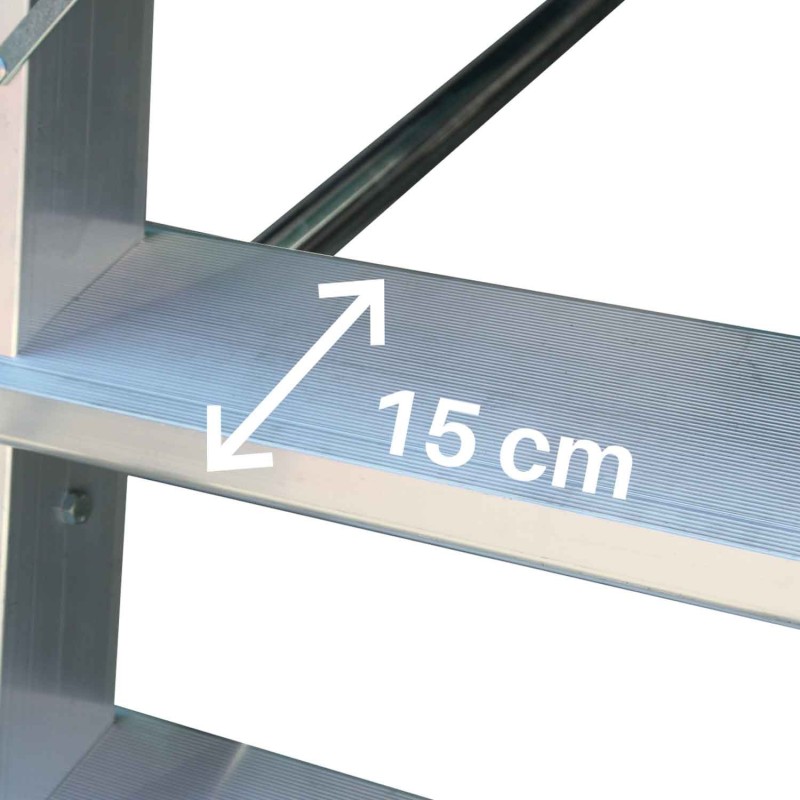 Escalera aluminio de almacén uso intensivo 6 peldaños SMT150