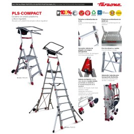 Escada rebatível com altura ajustável e 5 degraus PLS-COMPACT 5 2