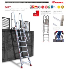 Escada dobrável para camião SCRT 3+6 com altura ajustável 2