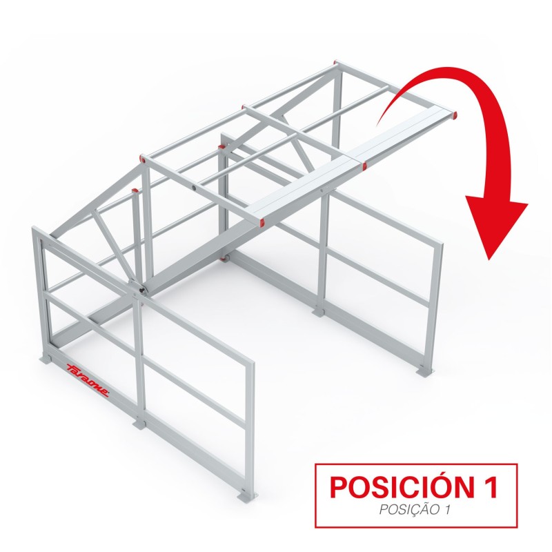 Corrimão de segurança basculante. Fabricado em alumínio.