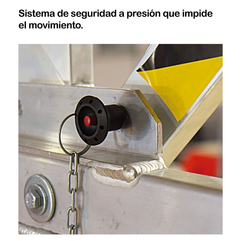 Corrimão de segurança basculante. Fabricado em alumínio.