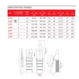 Escalera plegable para camión con altura regulable SCR 9 2