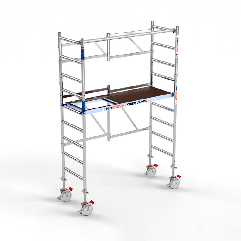 Andaime dobrável XTREM 75x190 4 m Altura de trabalho Rodas de nylon 500kg