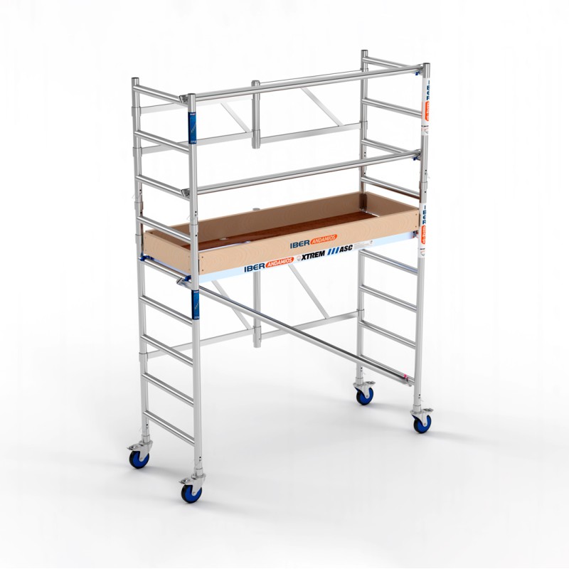 Andaime dobrável XTREM 75x190 3,65 m Altura de trabalho com barras extras y rodapé de madeira