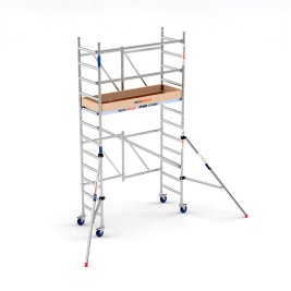 Andamio plegable XTREM 75x190 4,70 m Altura de trabajo con estabilizadores y rodapié de madera