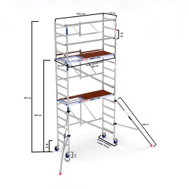 Andamio plegable XTREM 75x190 5,70 m Altura de trabajo con estabilizadores 2