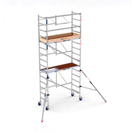 Andamio plegable XTREM 75x190 5,70 m Altura de trabajo con estabilizadores y rodapié de madera