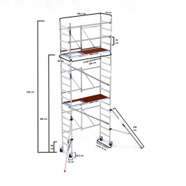 Andamio plegable XTREM 75x190 6,50 m Altura de trabajo con estabilizadores 2
