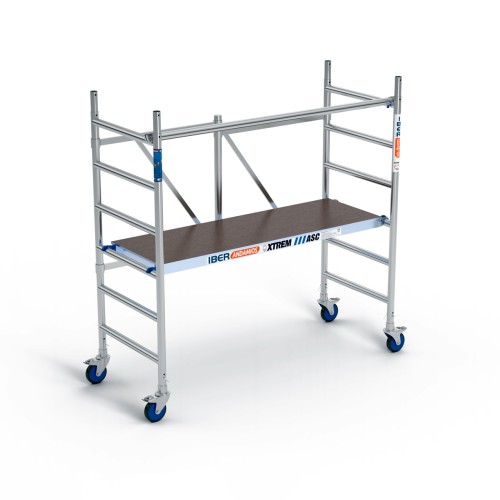 Andamio plegable XTREM 75x190x3 metros altura de trabajo plataforma sin trampilla con barra horizontal