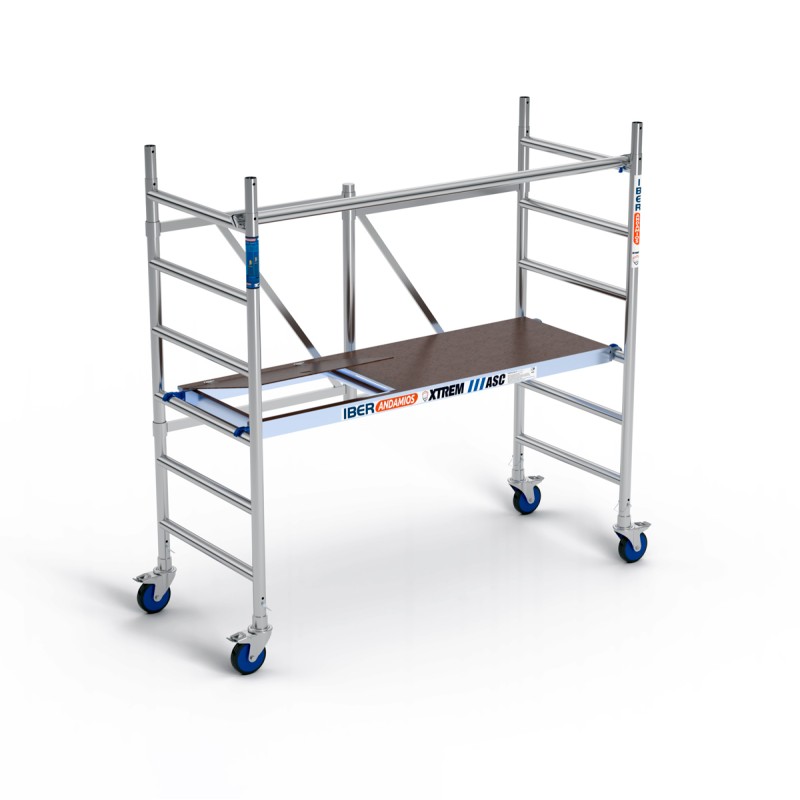 Andamio plegable XTREM 75x190x3 metros altura de trabajo plataforma con trampilla y barra horizontal