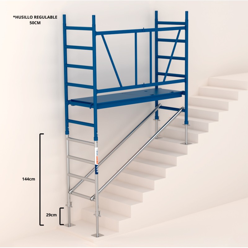 Kit L Salvaescaleras para andamios 75x190 altura 80-120 cms