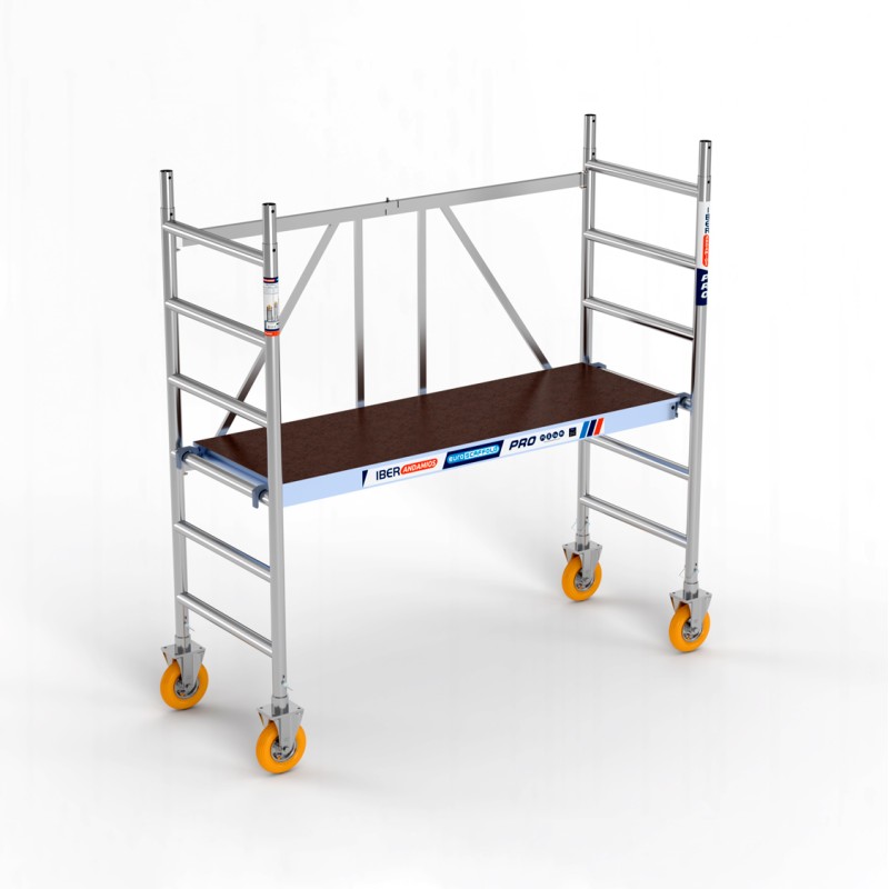 Andamio plegable 75x190x3 m con 4 ruedas de jardín para exteriores