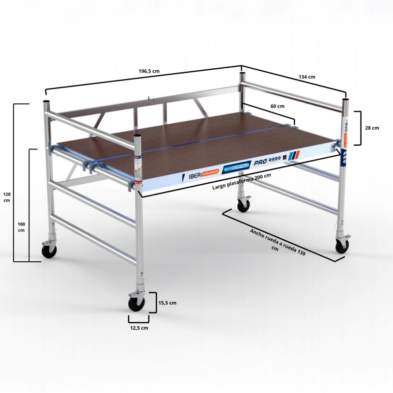 Andamio Plegable READY 135x190 cm - 3 metros altura trabajo
