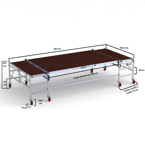 Andamio Multiplataforma Ready 190x455 - 3,00 m Altura de trabajo