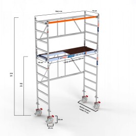 Andamio plegable 75x190 - 4 m Altura de trabajo. Ruedas NYLON con husillo 2