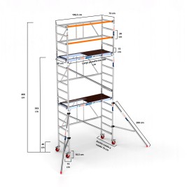 Andamio plegable 75x190  5,70 m Altura de trabajo con estabilizadores 2