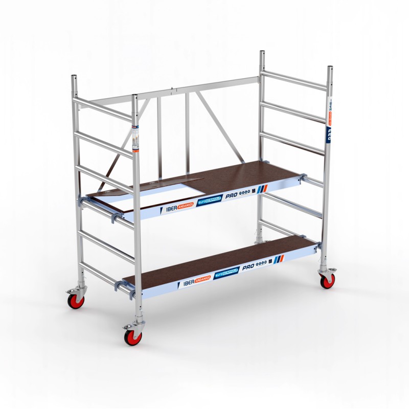 Andamio plegable 90x190 3 m Altura trabajo Plataforma C/T+plataforma 30 cm