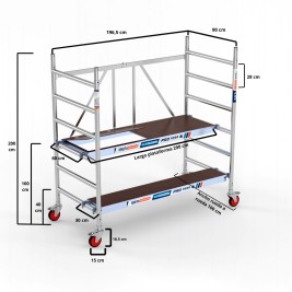 Andaime dobrável 90x190 Plat. 190 C/T + Plat. 30 cm - 3,00 Altura de trabalho 2