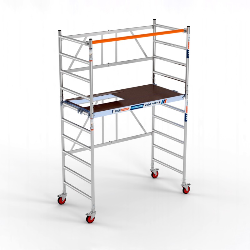 Andamio plegable 90x190 3,85 m Altura trabajo Plataforma C/T + Plataforma 30 cm