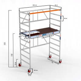 Andaime dobrável 90x190 Plat. 190 C/T + Plat. 30 cm - 3,85 m altura de trabalho 2