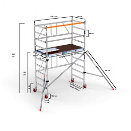 Andaime dobrável 90x190 plataforma 190 C/E + plat. 30 cm - 3,85-A m de altura de trabalho 2