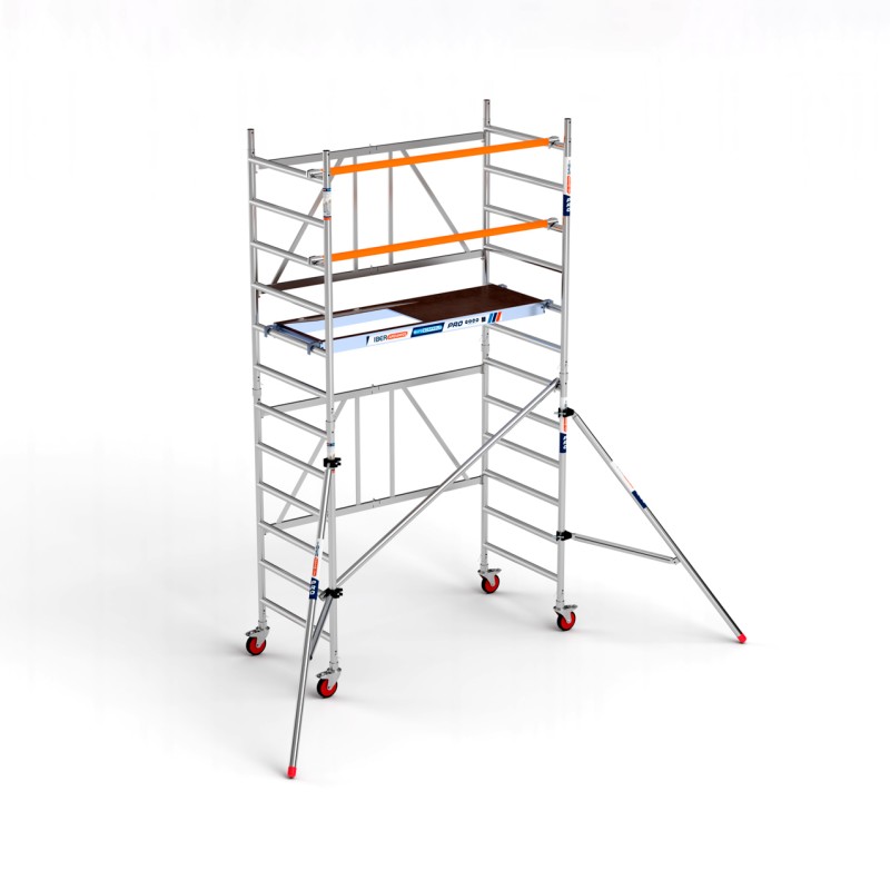 Andamio plegable 90x190 4,70 m Alt. de trab. Plataforma C/T con ESTABILIZADORES