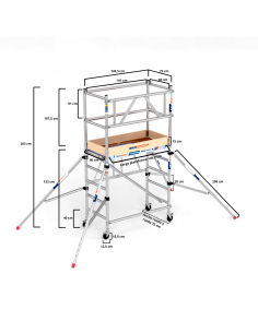 Andamio plegable EASY COMPACT MÓDULO 1+2 - 75x150 - 3,50 m Altura de trabajo 2