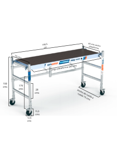 Andamio Plegable READY 75x190 cm - 3 metros altura trabajo 2