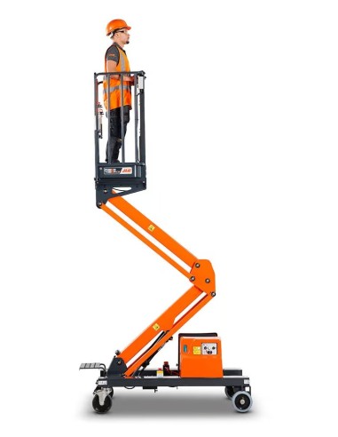 Plataforma Power Tower CS | Elevação Elétrica e Empurrão Manual