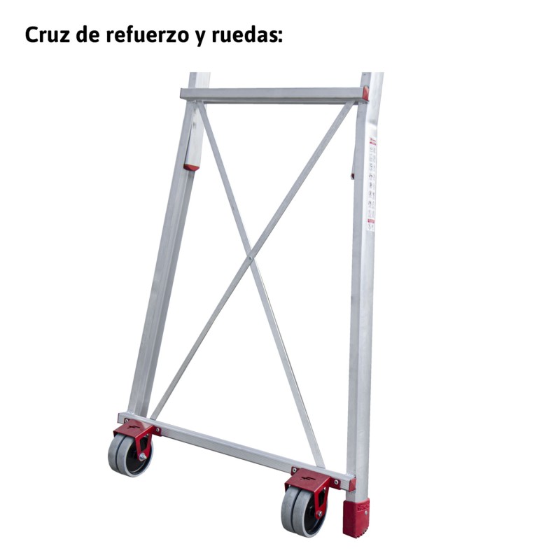 Escalera plegable regulable en altura con amplia plataforma