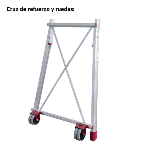 Escada dobrável regulável em altura com plataforma larga PLS4 Faraone