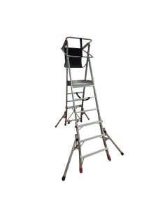 Escalera plegable regulable en altura con amplia plataforma PLS4 Faraone
