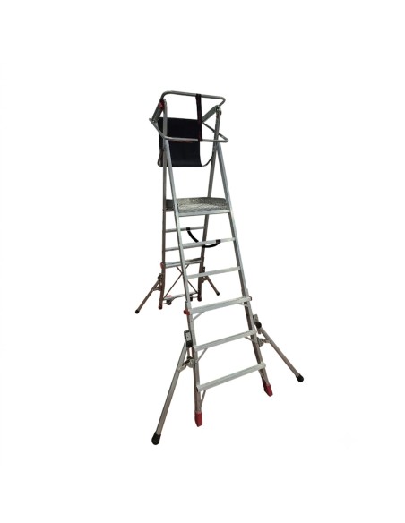 Escalera plegable regulable en altura con amplia plataforma PLS4 Faraone