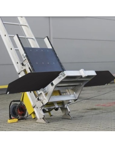 Elevador de escadas elétrico para painéis solares e materiais de 250 kg e 12 mts altura